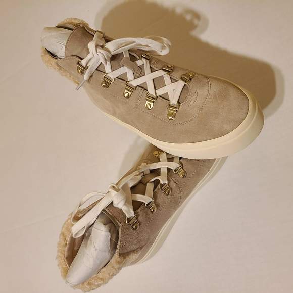 SOLE SOCIETY Talan Sneaker In Latte/ Natural Suede - 9.5 - Picture 3 of 7